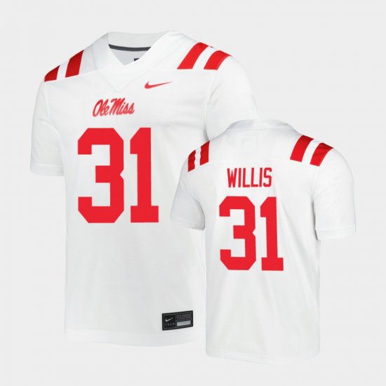 #31 Jaron Willis Untouchable Ole Miss Men\'s White Jersey 988733-421