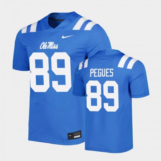 #89 JJ Pegues Untouchable Rebels Mens Blue Jersey 222338-912