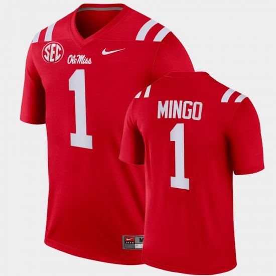 #1 Jonathan Mingo College Football Ole Miss Legend Mens Red Jersey 783606-979