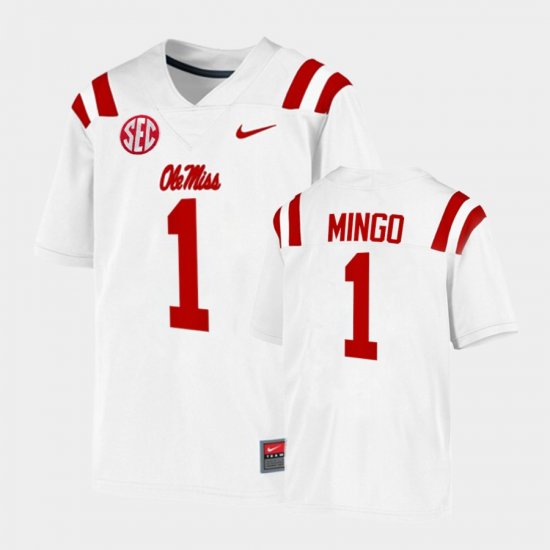 #1 Jonathan Mingo College Football Ole Miss Rebels Game Men\'s White Jersey 316626-493