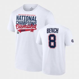 #8 Justin Bench College Baseball University of Mississippi 2022 College World Series Champions NCAA Baseball Men White T-Shirt 357591-681