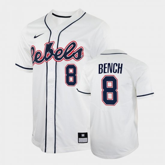 #8 Justin Bench College Baseball Ole Miss Rebels 2022 Men White Jersey 877393-370