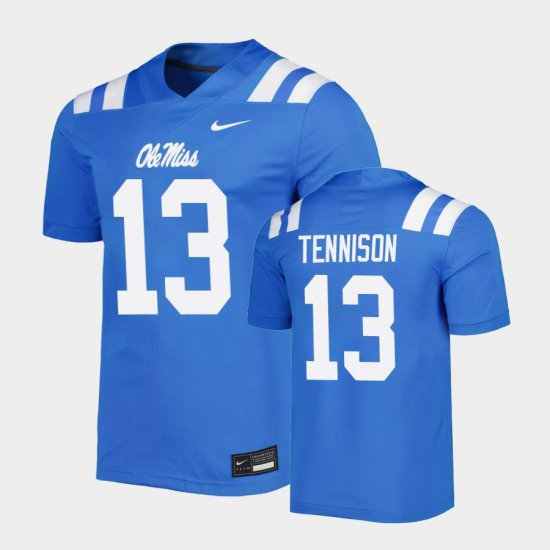 #13 Ladarius Tennison Untouchable Ole Miss Men Blue Jersey 703207-539