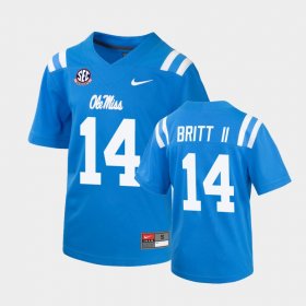 #14 Marc Britt II College Football Ole Miss Rebels Mens Powder Blue Jersey 152989-139 #14 Marc Britt II College Football Ole Miss Rebels Mens Powder Blue Jersey 152989-139