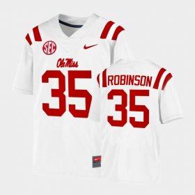 #35 Mark Robinson College Football Ole Miss Game Men White Jersey 827314-780