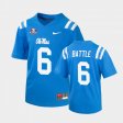 #6 Miles Battle College Football Ole Miss Men's Powder Blue Jersey 796590-537