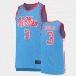 #3 Nysier Brooks Replica University of Mississippi Basketball Men Light Blue Jersey 656131-329