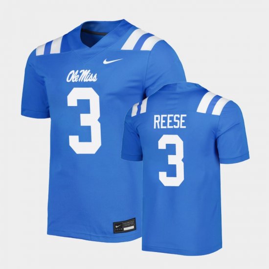 #3 Otis Reese Untouchable Ole Miss Men\'s Blue Jersey 117697-420