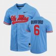 #6 Reagan Burford College Baseball Ole Miss Rebels 2022 Full-Button Men's Blue Jersey 734892-189