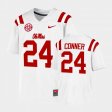 #24 Snoop Conner College Football University of Mississippi Game Mens White Jersey 368648-460