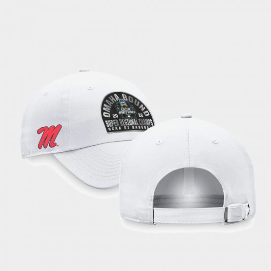 Ole Miss Rebels 2022 NCAA Baseball Super Regional Champs Locker Room Adjustable Unisex White Hat 404364-428