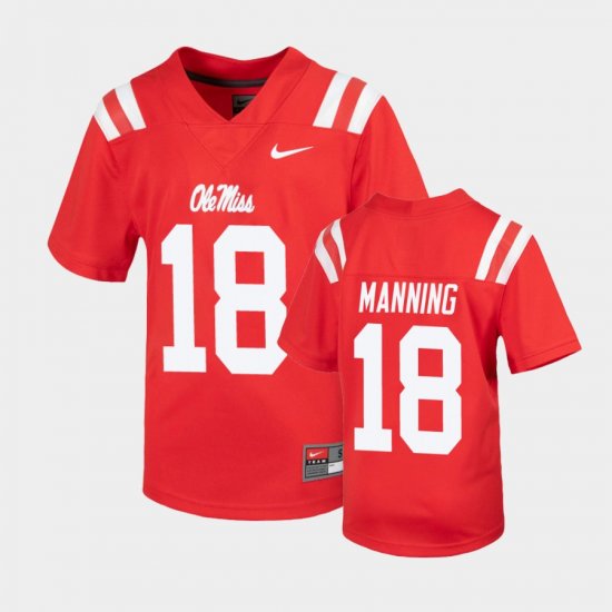 #18 Archie Manning Untouchable Ole Miss Football Youth Red Jersey 390662-687