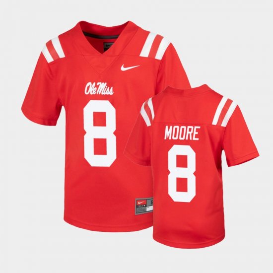 #8 Elijah Moore Untouchable Ole Miss Football Youth Red Jersey 797333-811